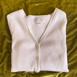 White Cropped Cardigan